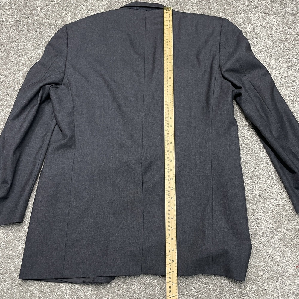 Hart Schaffner Marx Charcoal Gray Solid Blazer HSM 100s Men's 42R Very Nice - Picture 11 of 12
